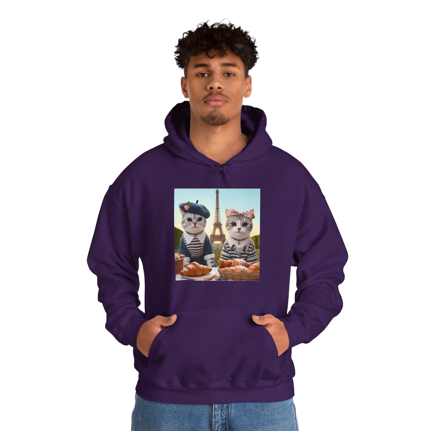 Cats in Paris Gender-Neutral Hoodie
