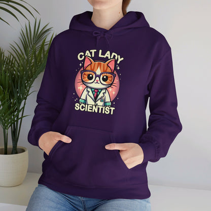 Cat Lady Scientist Gender-Neutral Hoodie
