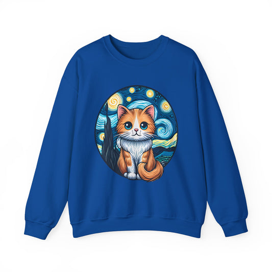 Van Gogh Cat Sweatshirt