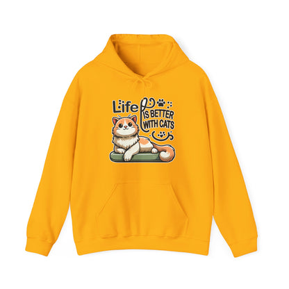 Life is Better with Cats Gender-Neutral Hoodie