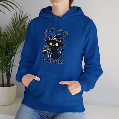 Hocus Pocus and Cat Focus Gender-Neutral Hoodie