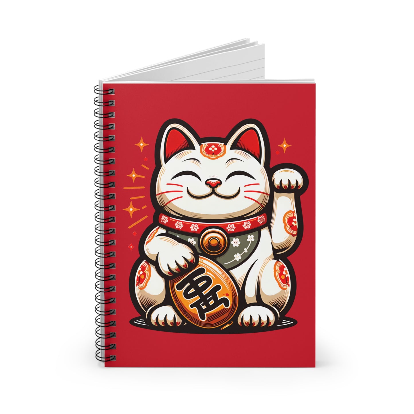 Lucky Cat Spiral Notebook