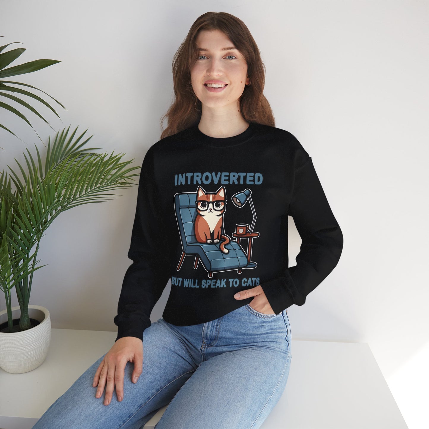 Introverted, But Will Speak to Cats Sweatshirt