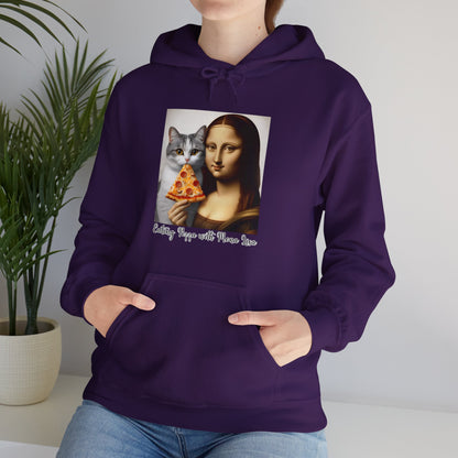 Eating Pizza with Mona Lisa Hoodie