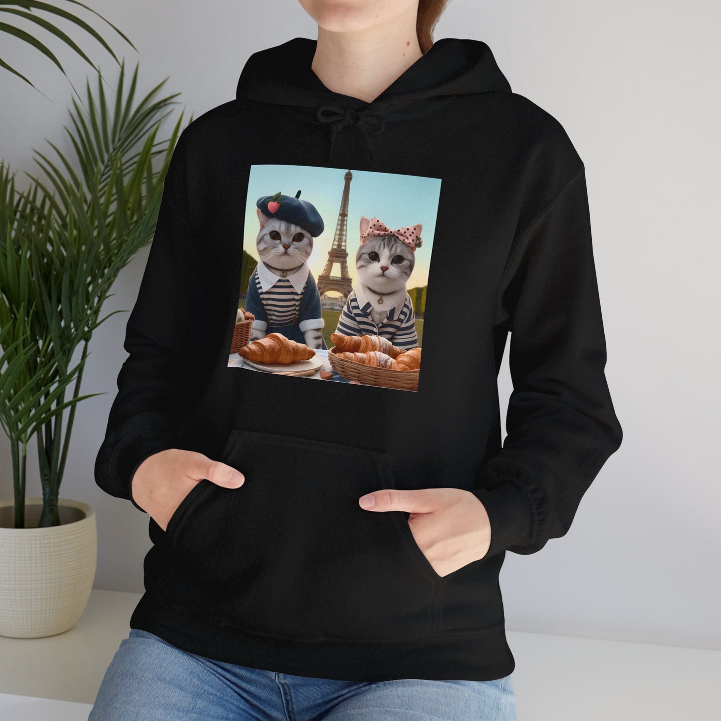 Cats in Paris Gender-Neutral Hoodie