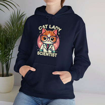 Cat Lady Scientist Gender-Neutral Hoodie