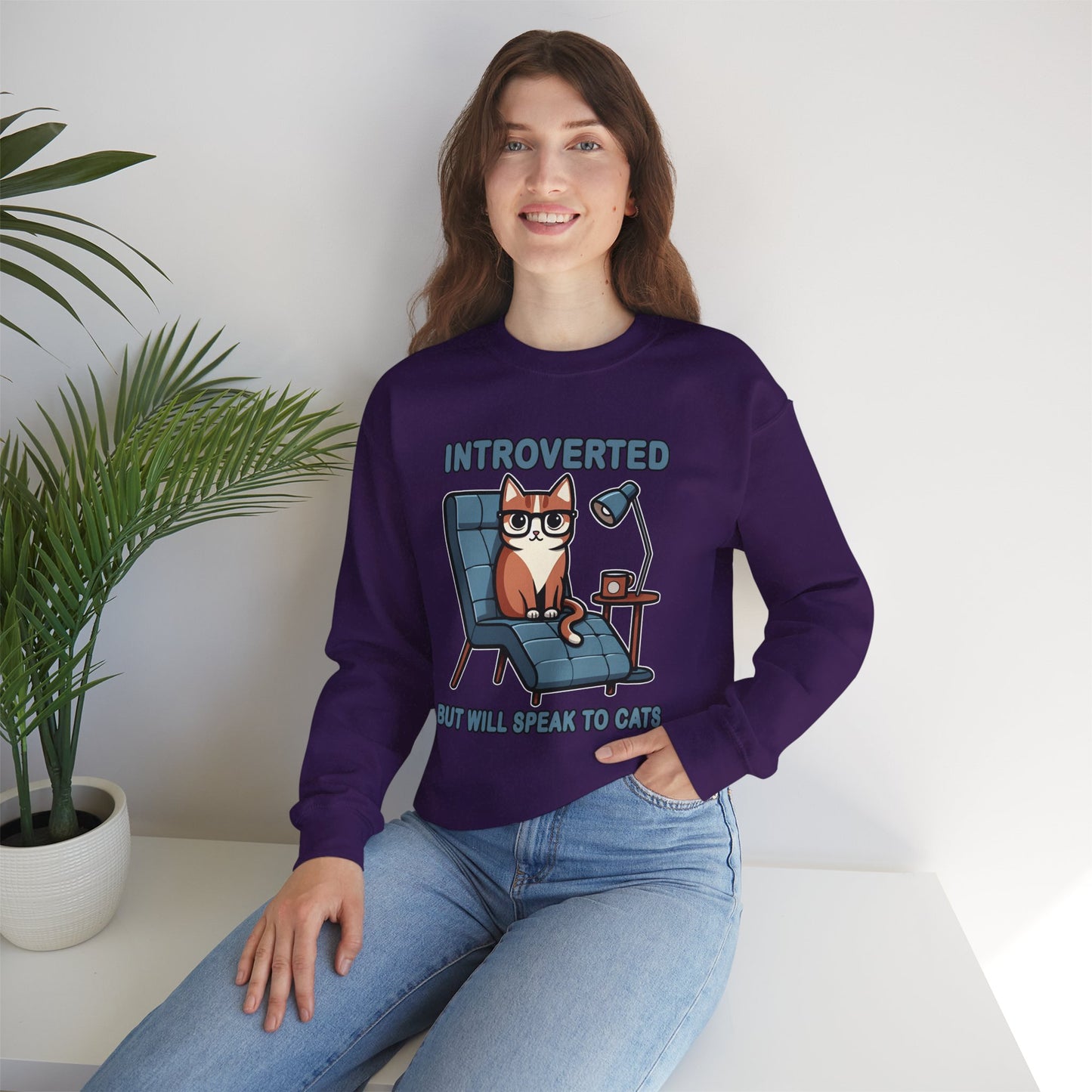 Introverted, But Will Speak to Cats Sweatshirt