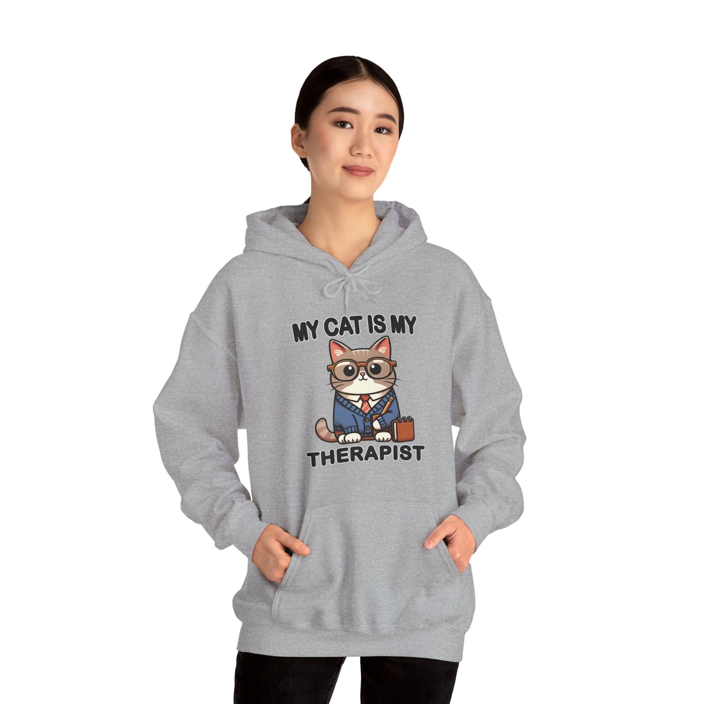 My Cat is My Therapist Gender-Neutral Hoodie