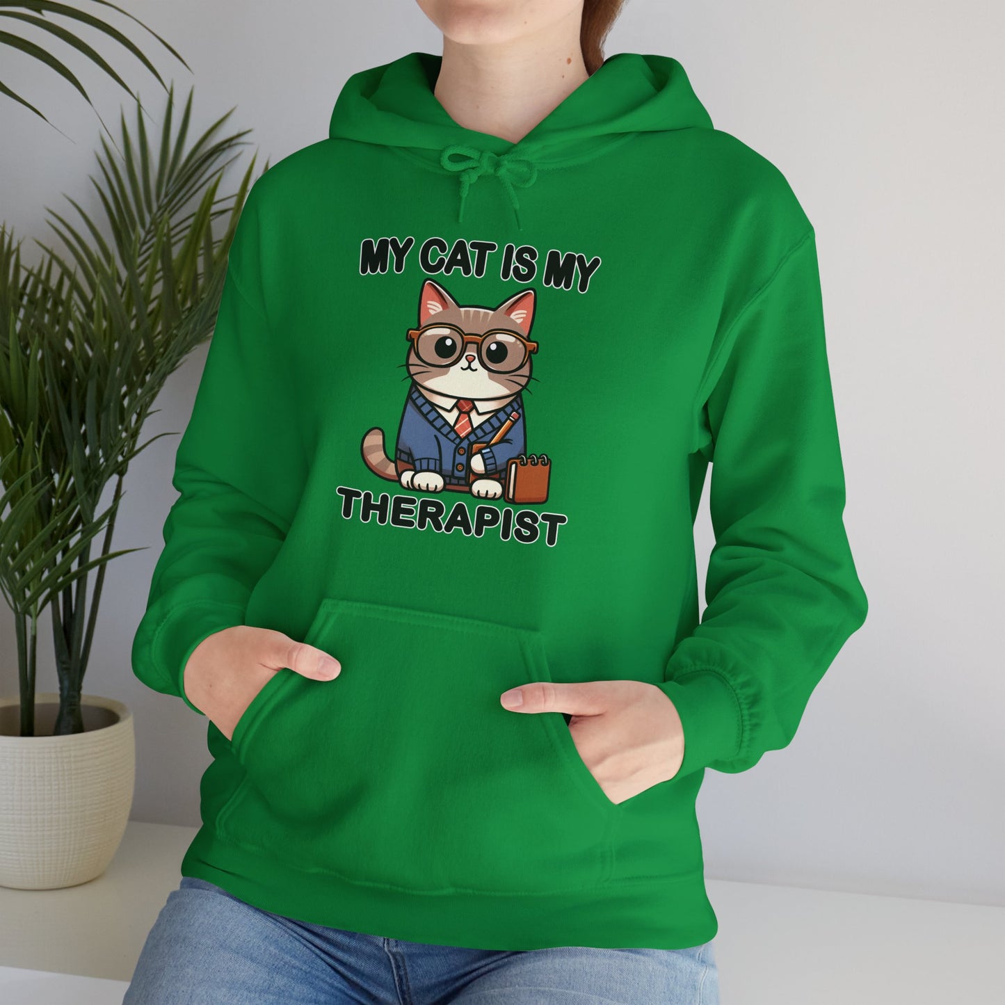 My Cat is My Therapist Gender-Neutral Hoodie