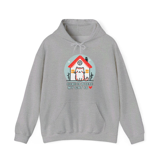 Home is Where my Cat is Gender-Neutral Hoodie