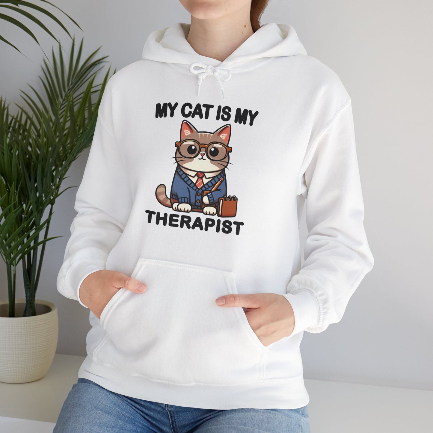 My Cat is My Therapist Gender-Neutral Hoodie