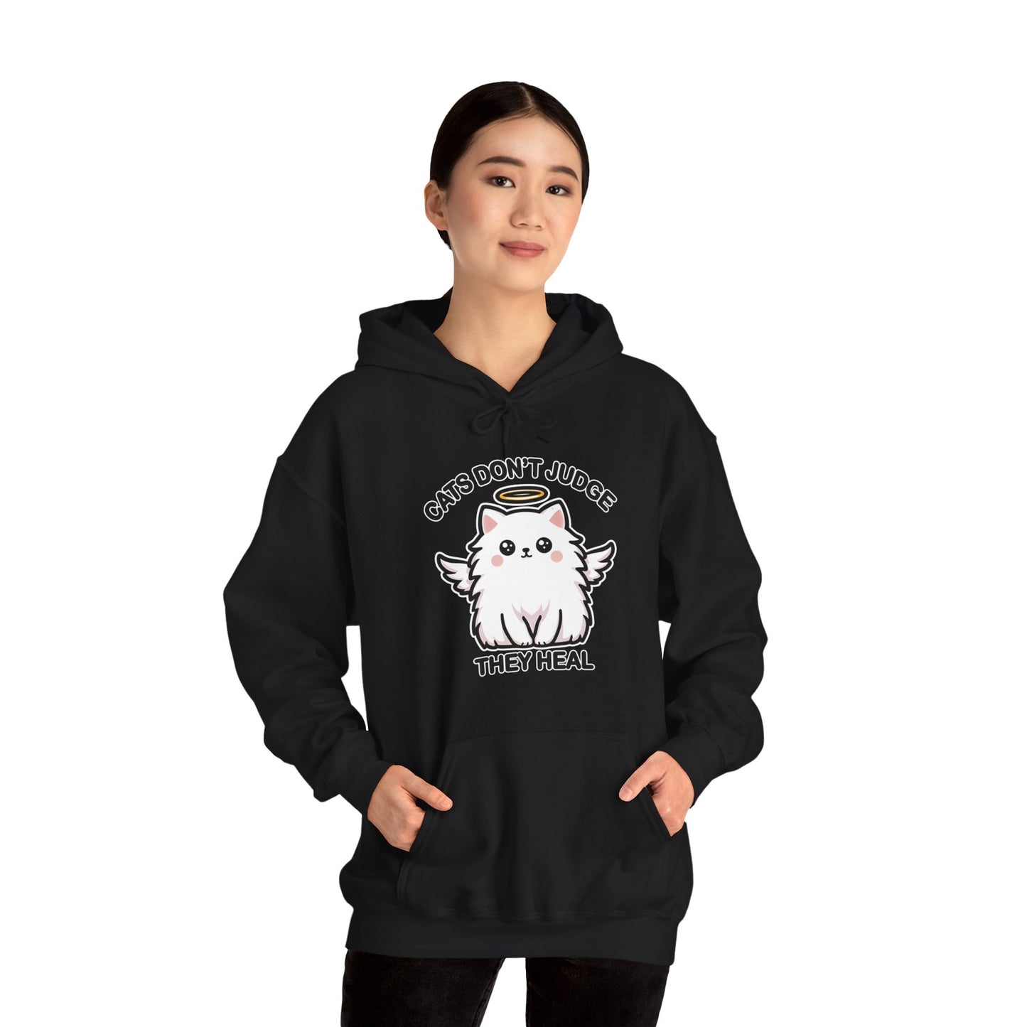 Cats Don't Judge, They Heal Gender-Neutral Hoodie