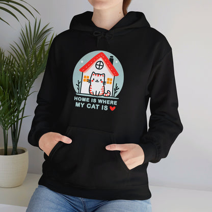 Home is Where my Cat is Gender-Neutral Hoodie