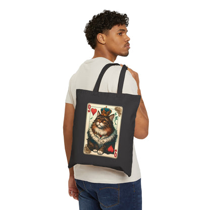 Queen of Hearts Cotton Canvas Tote Bag