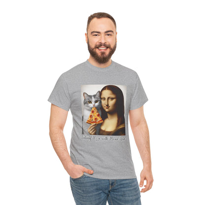 Eating Pizza with Mona Lisa T-Shirt