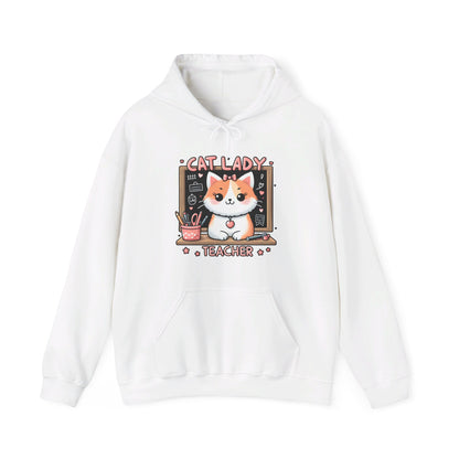 Cat Lady Teacher Gender-Neutral Hoodie
