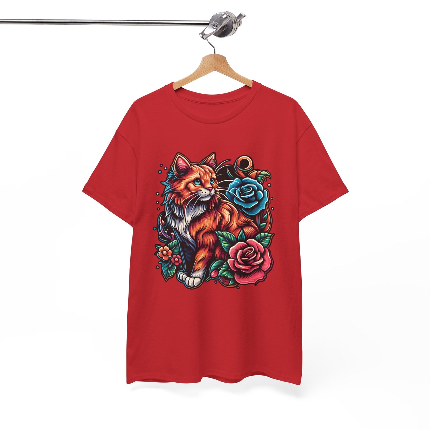 Tattoo Cat and Roses T-Shirt