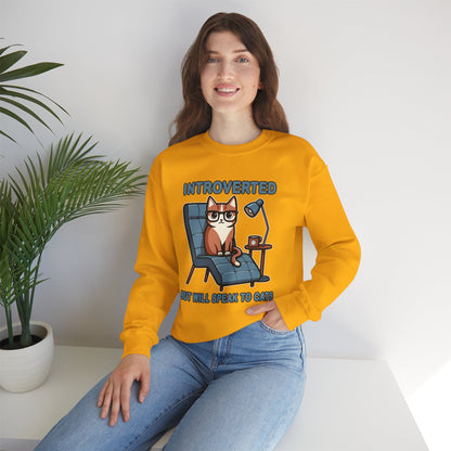 Introverted, But Will Speak to Cats Sweatshirt