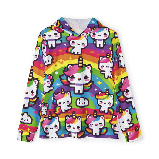 Pixel Pride Unicorn Cats Unisex Lightweight Hoodie
