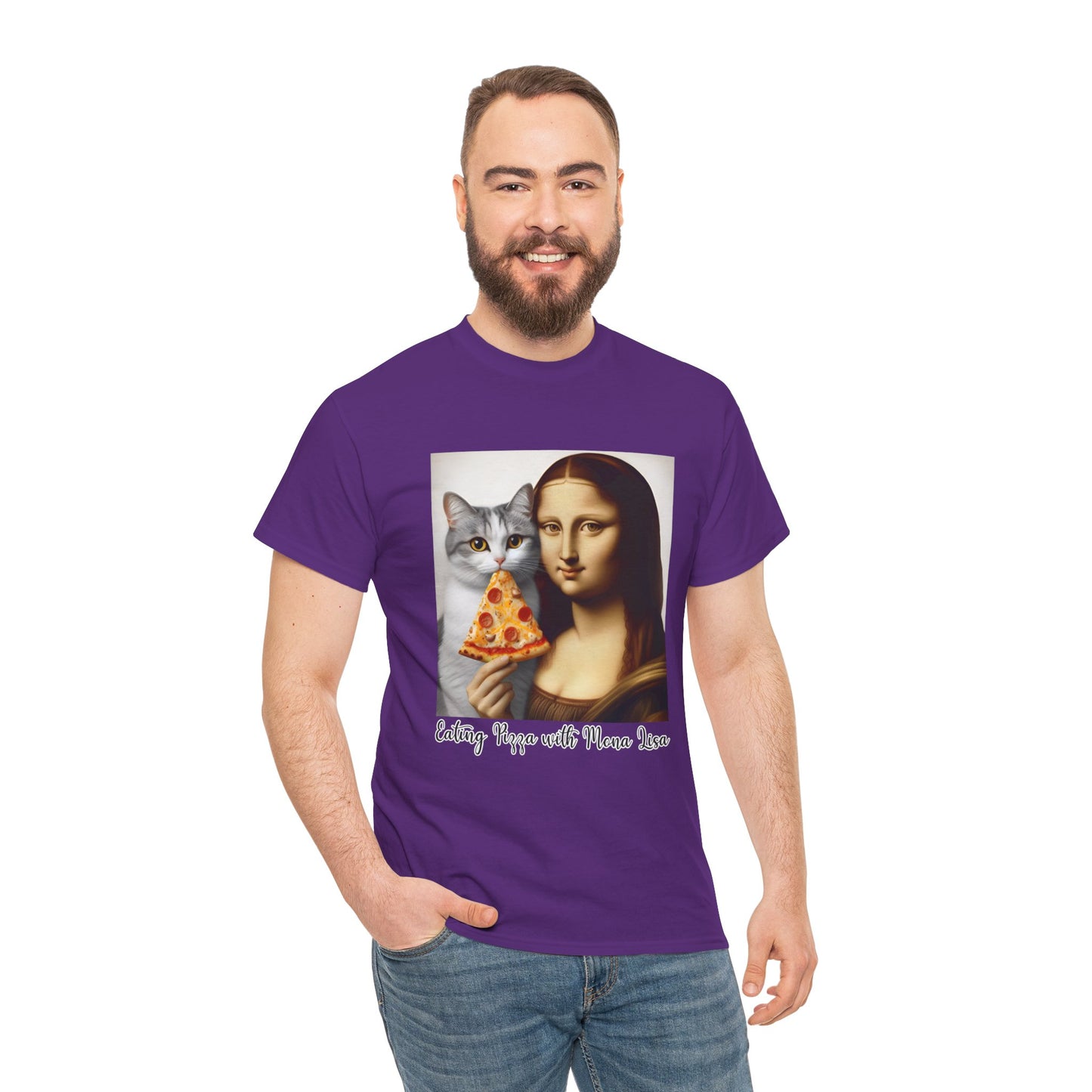 Eating Pizza with Mona Lisa T-Shirt