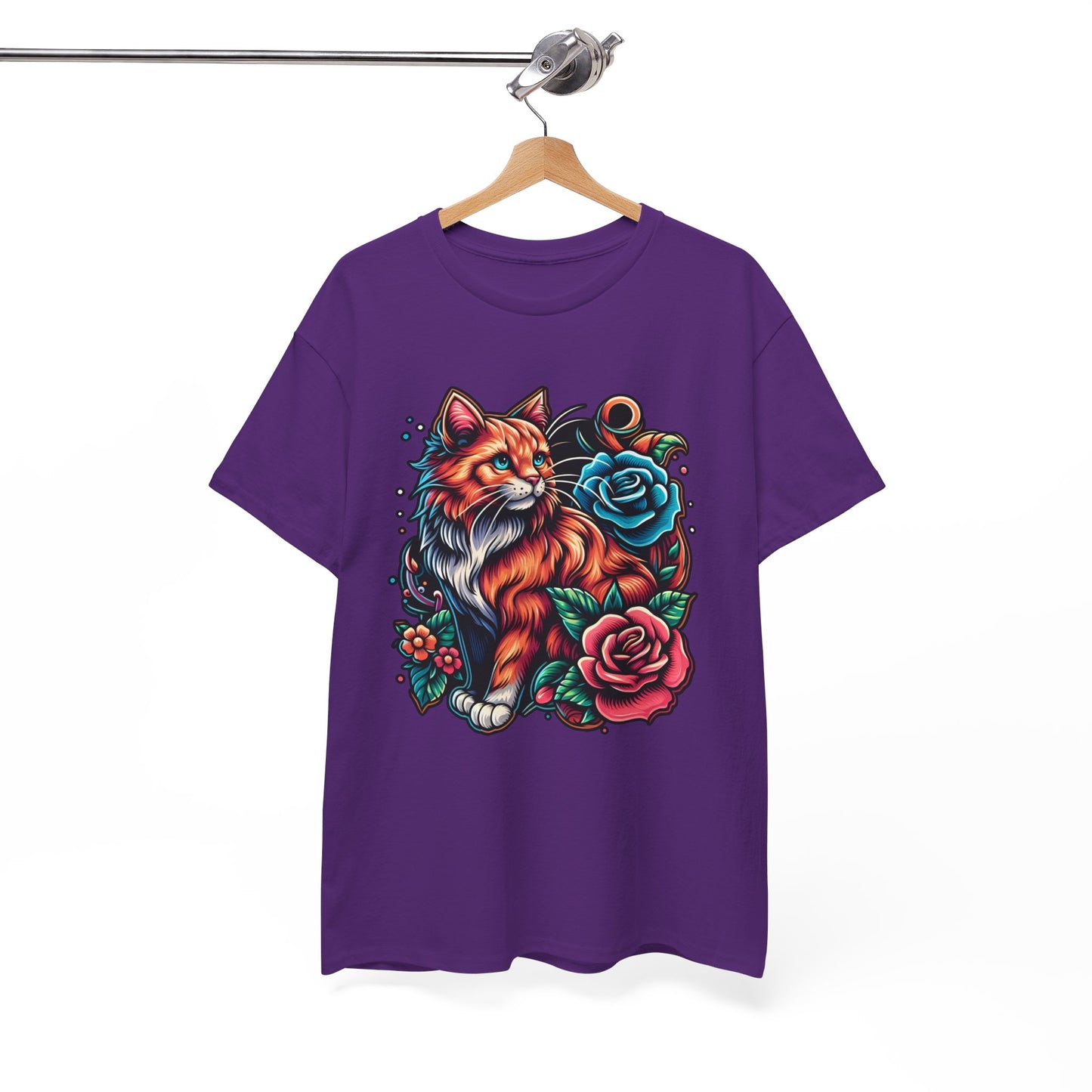 Tattoo Cat and Roses T-Shirt