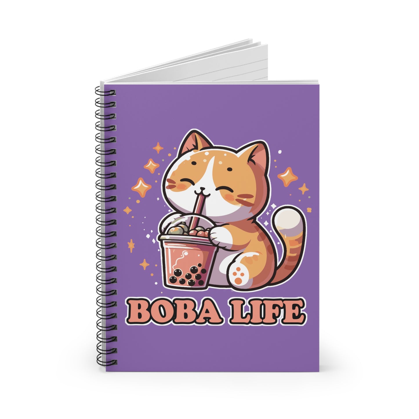 Boba Life Cat Spiral Notebook