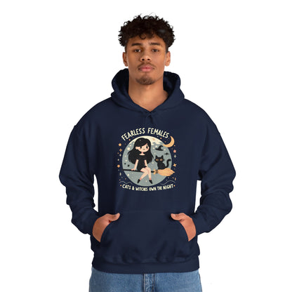 Fearless Females: Cats & Witches Own the Night Gender-Neutral Hoodie