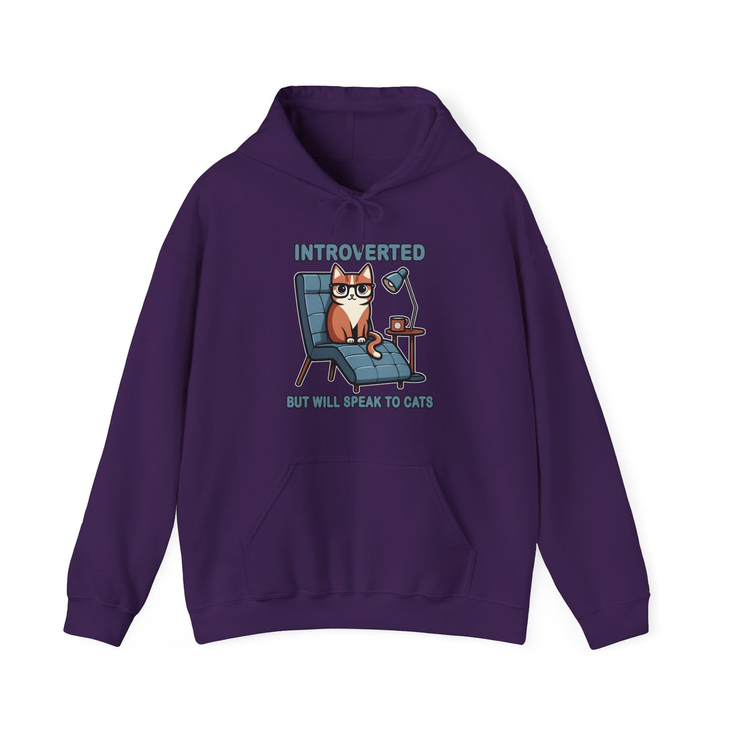 Introverted, But Will Talk to Cats Gender-Neutral Hoodie