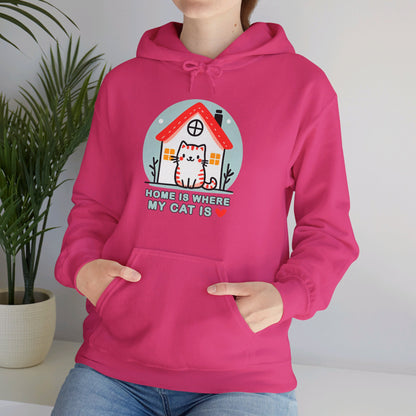 Home is Where my Cat is Gender-Neutral Hoodie