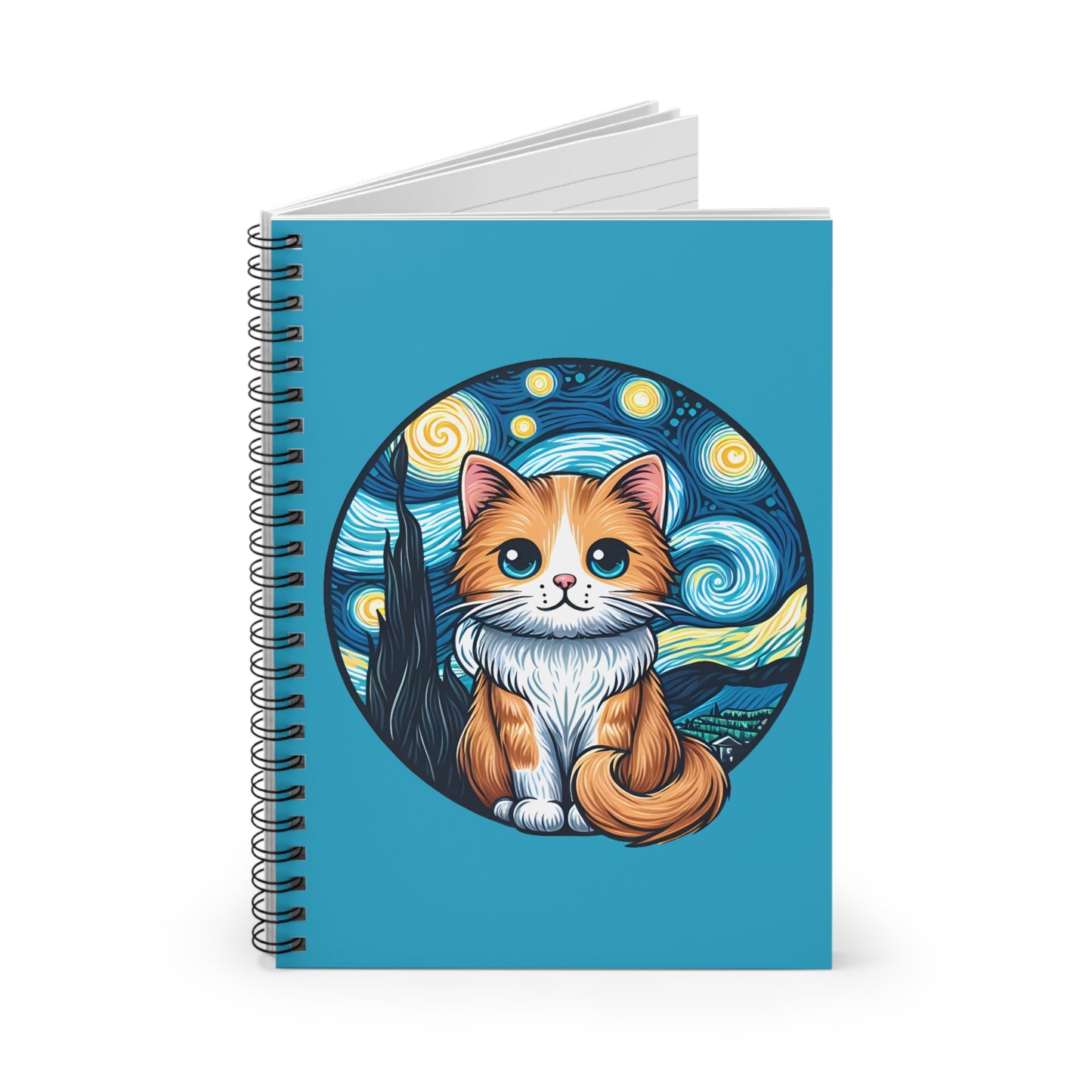 Van Gogh Cat Spiral Notebook