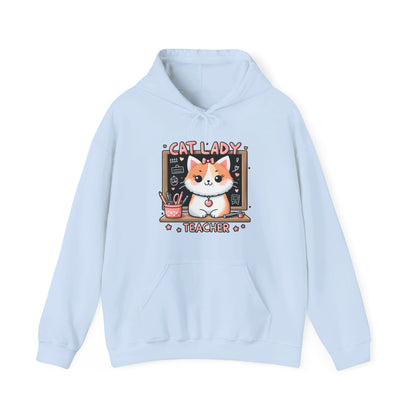 Cat Lady Teacher Gender-Neutral Hoodie