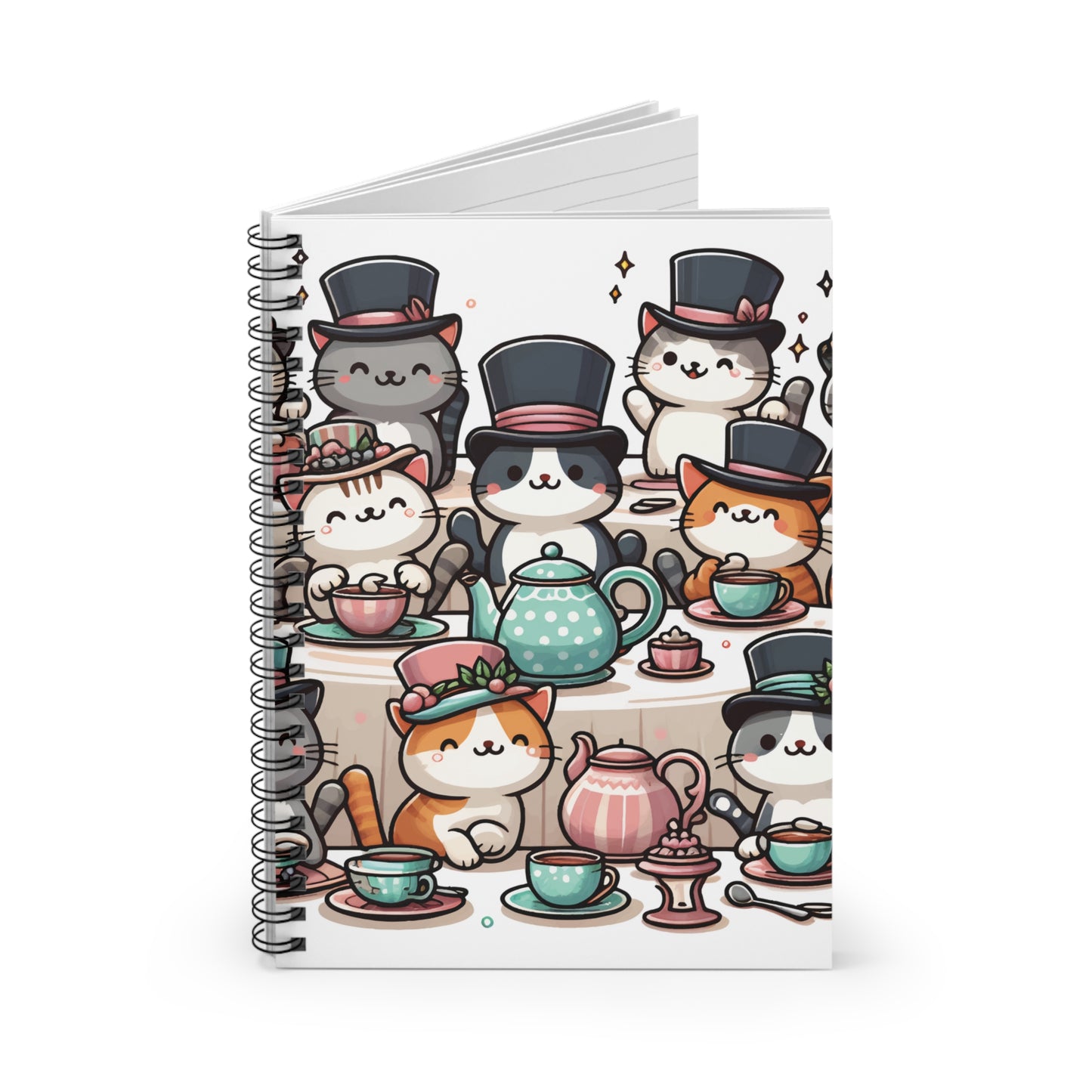 Kit-Tea-Cat Party Spiral Notebook