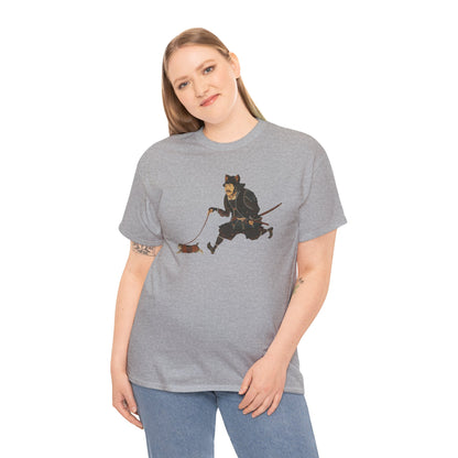 Samurai Walking Cat T-Shirt