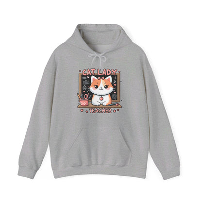 Cat Lady Teacher Gender-Neutral Hoodie