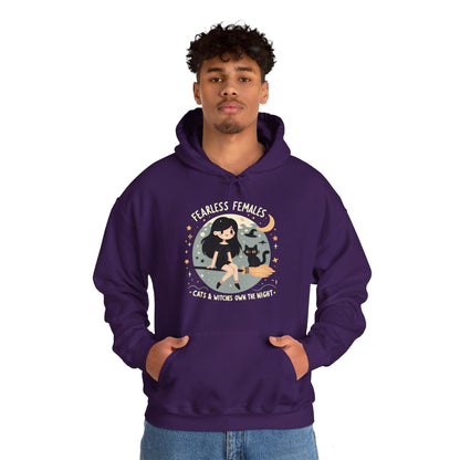 Fearless Females: Cats & Witches Own the Night Gender-Neutral Hoodie