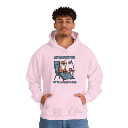 Introverted, But Will Talk to Cats Gender-Neutral Hoodie