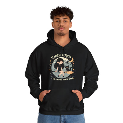 Fearless Females: Cats & Witches Own the Night Gender-Neutral Hoodie