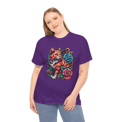 Tattoo Cat and Roses T-Shirt