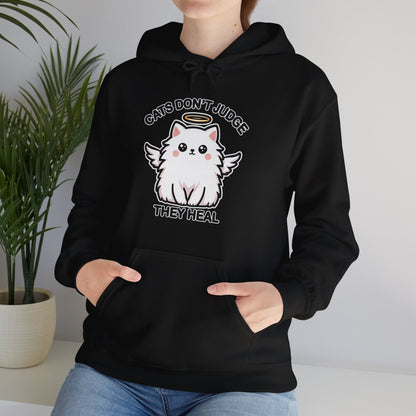 Cats Don't Judge, They Heal Gender-Neutral Hoodie