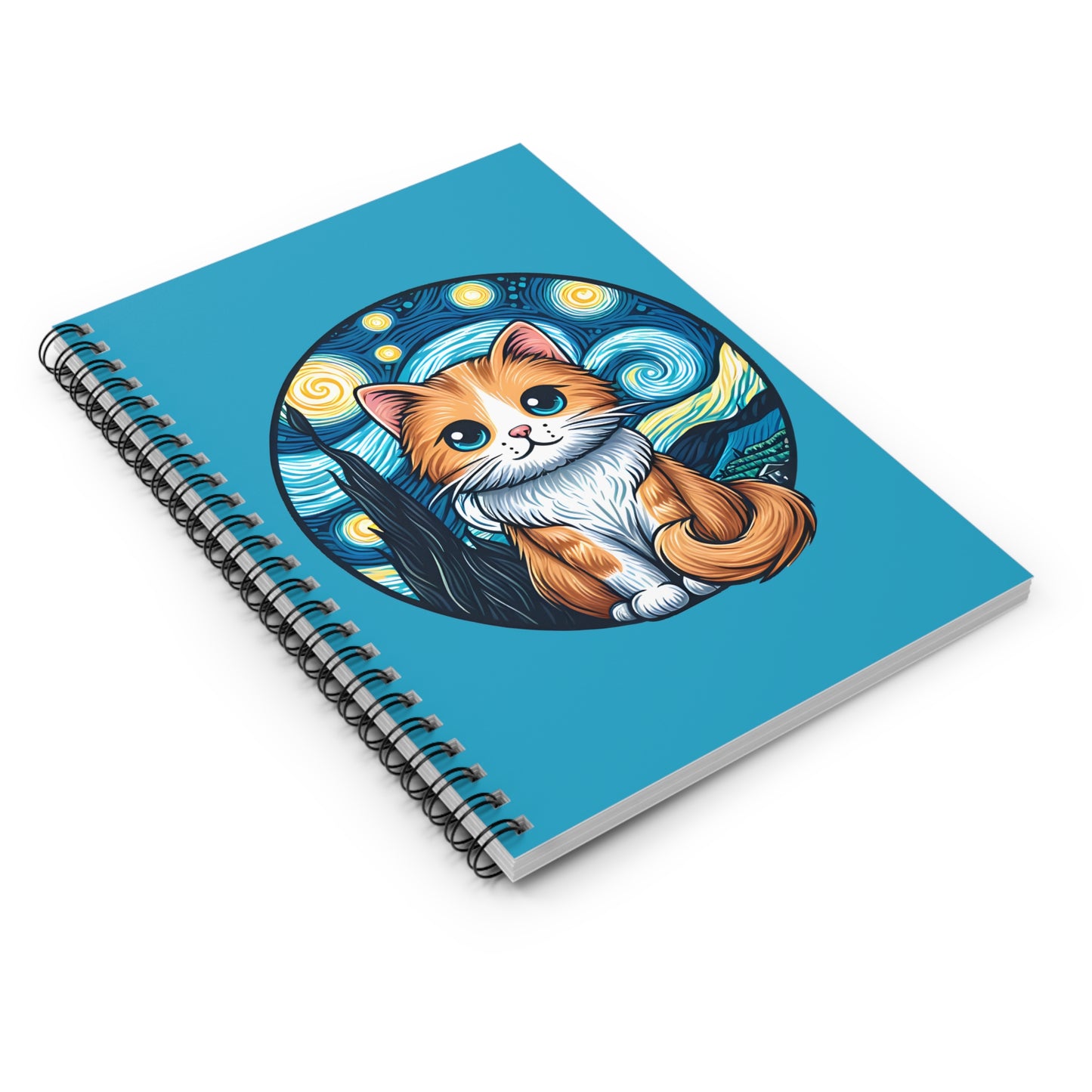 Van Gogh Cat Spiral Notebook