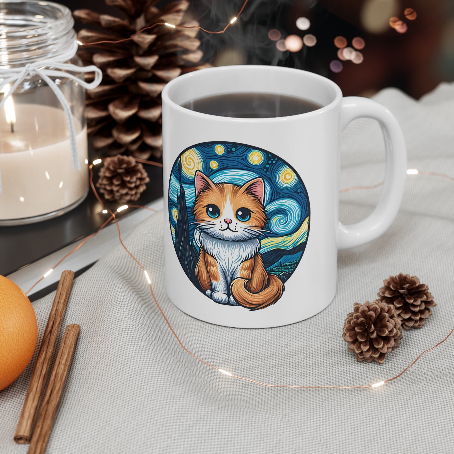 Van Gogh Cat Mug