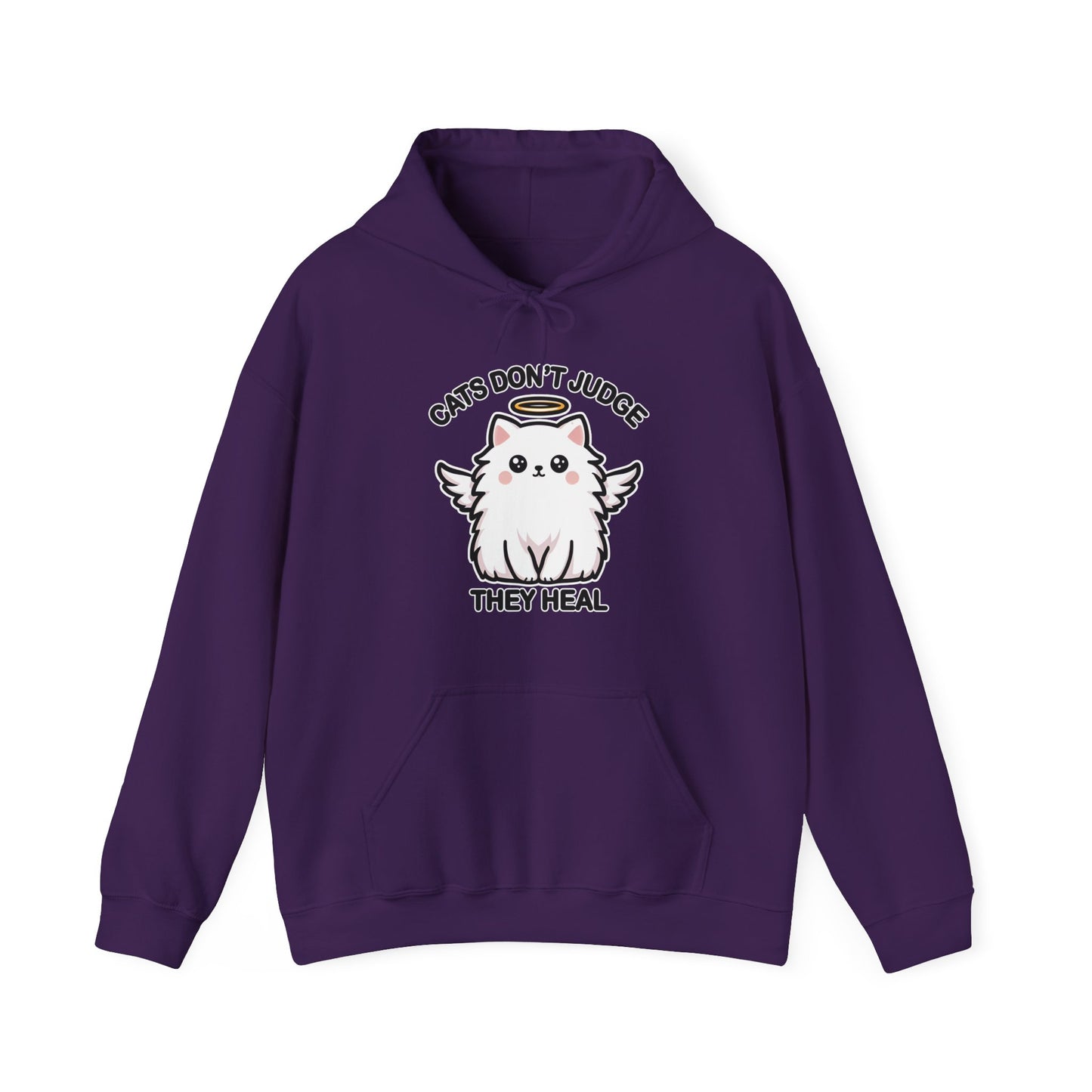 Cats Don't Judge, They Heal Gender-Neutral Hoodie