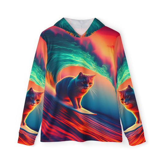 California Surfing Cat Unisex Lightweight Hoodie