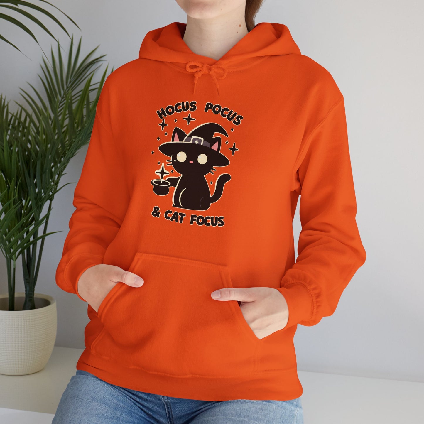 Hocus Pocus and Cat Focus Gender-Neutral Hoodie