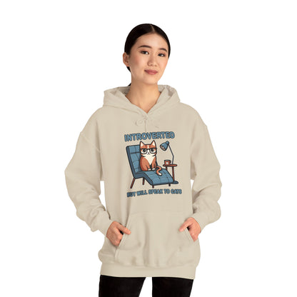 Introverted, But Will Talk to Cats Gender-Neutral Hoodie