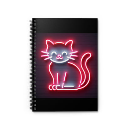 Neon Cat Spiral Notebook