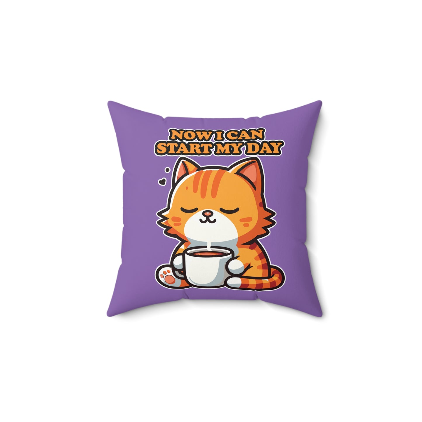 Coffee Cat Square Pillow