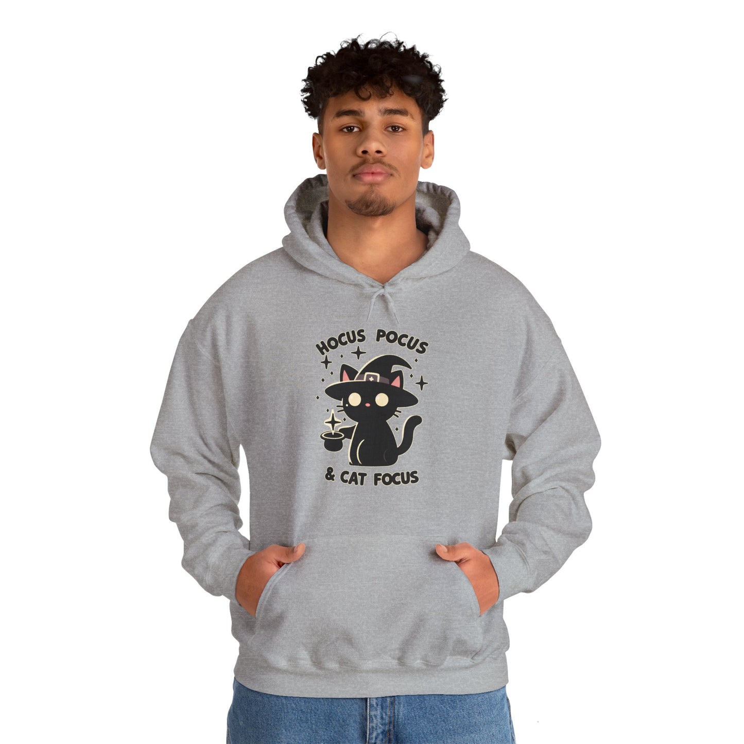 Hocus Pocus and Cat Focus Gender-Neutral Hoodie