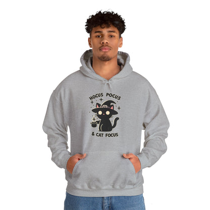 Hocus Pocus and Cat Focus Gender-Neutral Hoodie