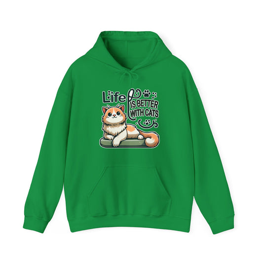 Life is Better with Cats Gender-Neutral Hoodie